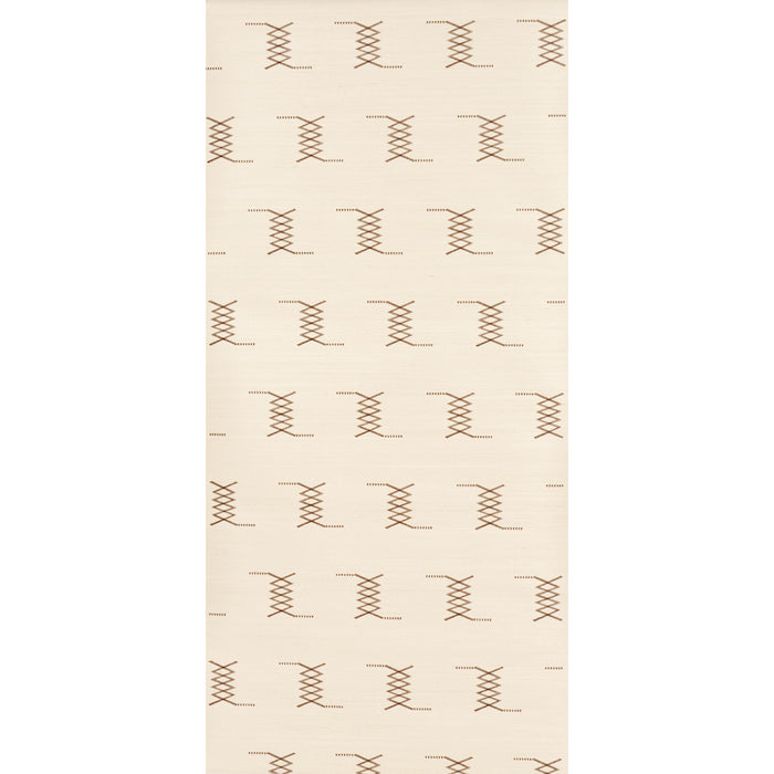 Schumacher Kin Sisal Embroidery Hazel On Ivory Wallpaper Sample 5015780