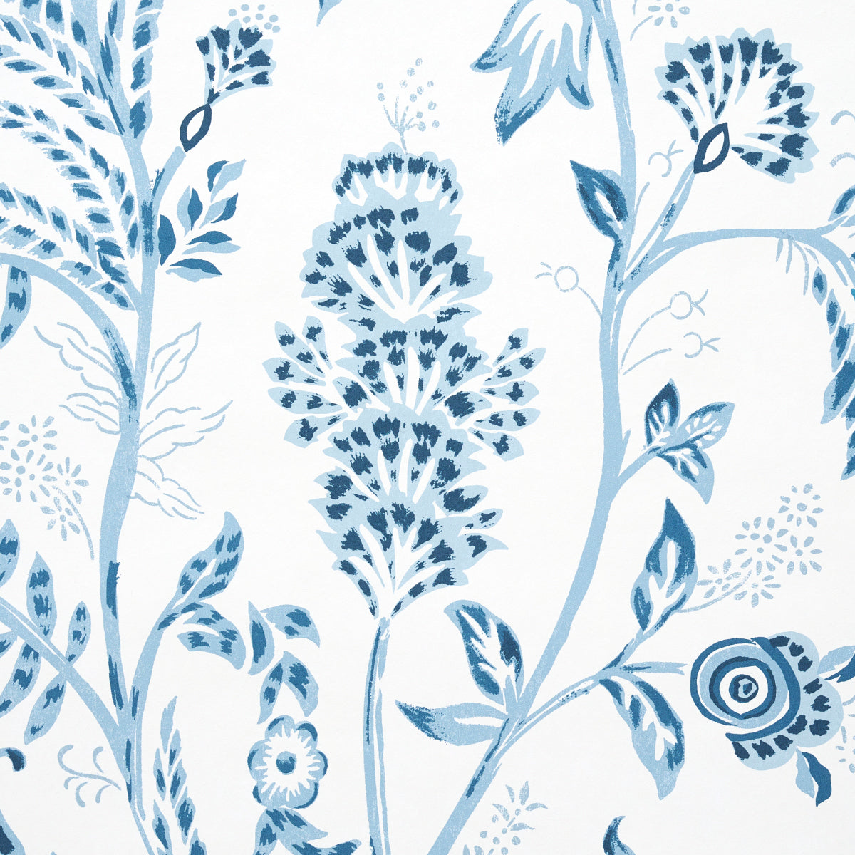 Schumacher Chinoiserie Grande Panel Set Indigo Wallpaper 5015820