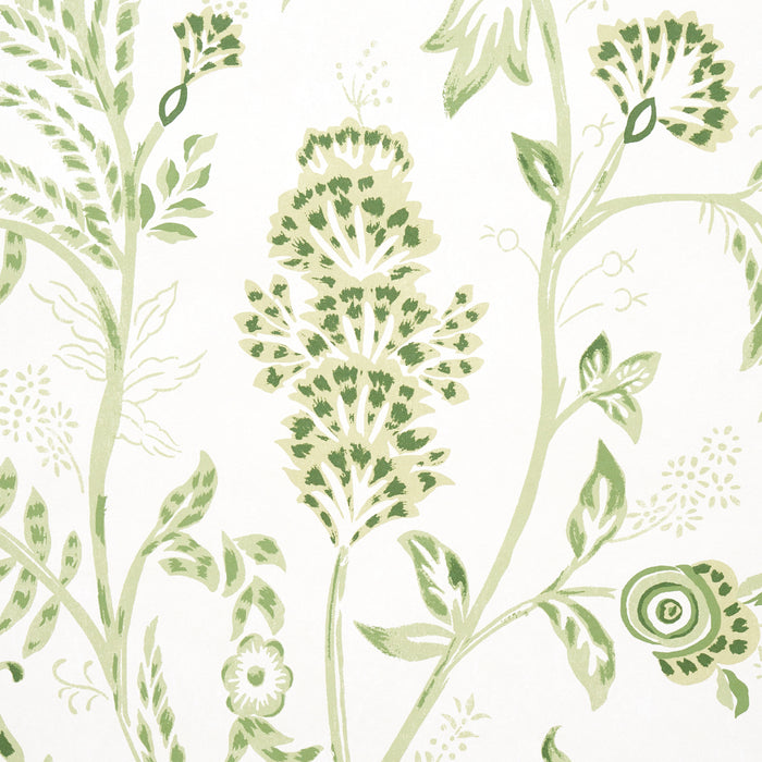 Schumacher Chinoiserie Grande Panel Set Leaf Green Wallpaper 5015821