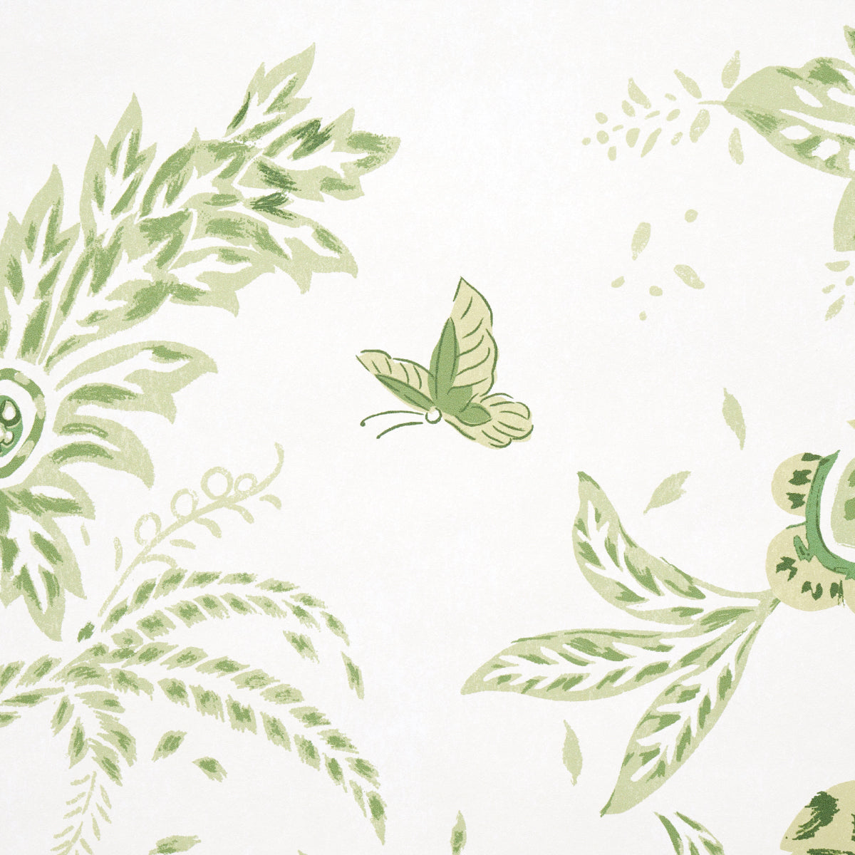 Schumacher Chinoiserie Grande Panel Set Leaf Green Wallpaper 5015821