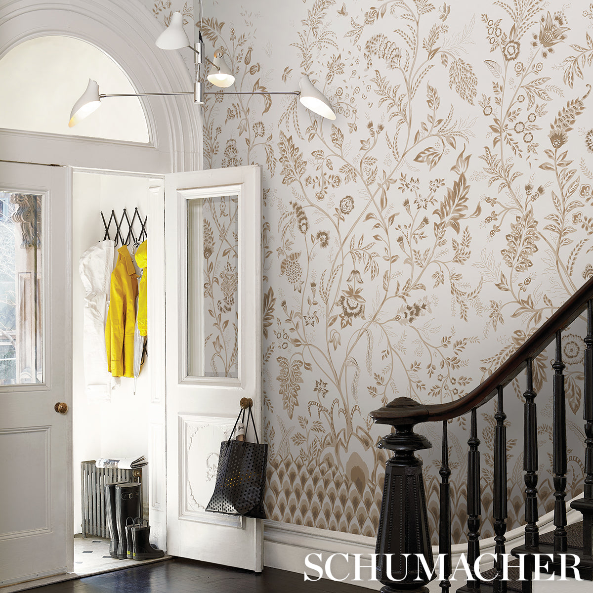 Schumacher Chinoiserie Grande Panel Set Neutral Wallpaper 5015822