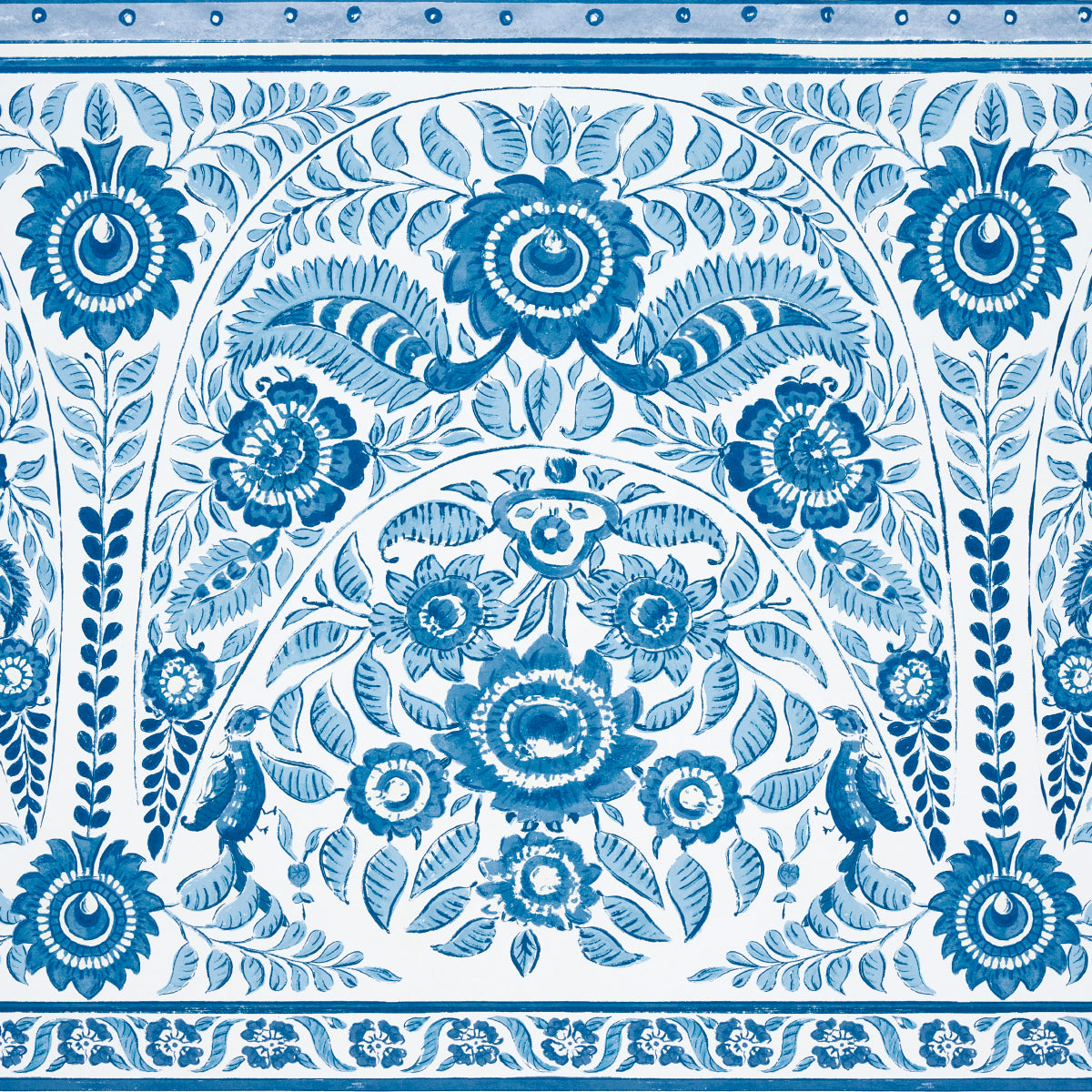 Schumacher Montecito Panel Set Indigo Wallpaper 5015830