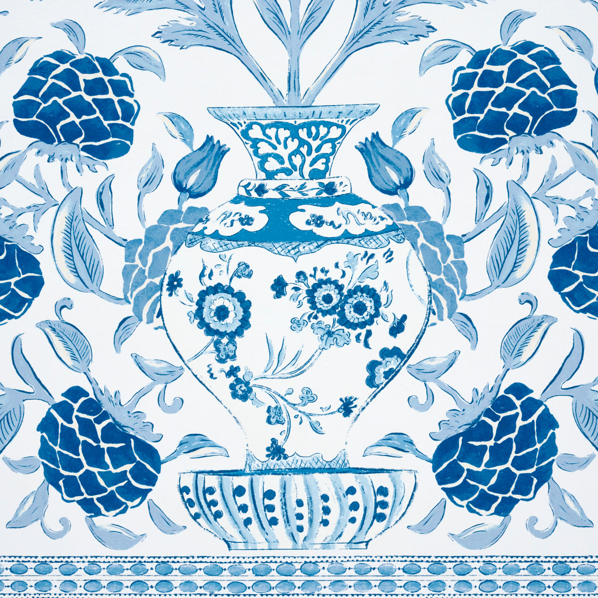 Schumacher Montecito Panel Set Indigo Wallpaper 5015830