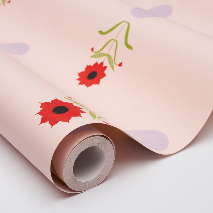 Schumacher Forget Me Dots Pink Wallpaper Sample 5015881