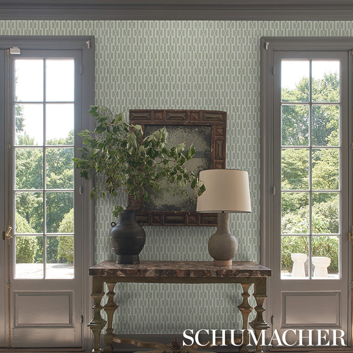 Schumacher Belvedere Celadon Wallpaper 5015911