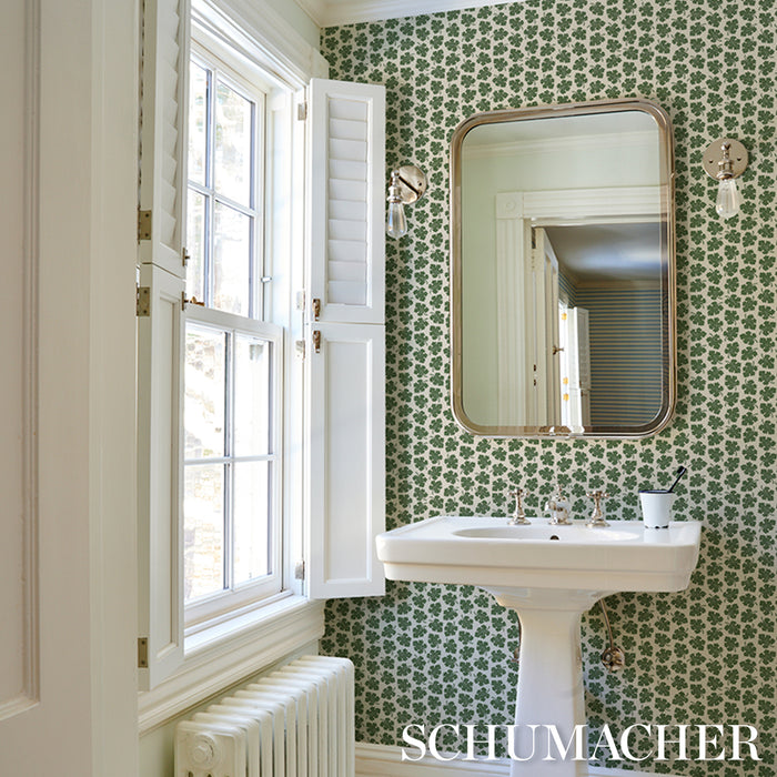 Schumacher Olive Green Wallpaper Sample 5015920