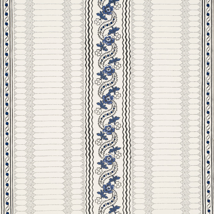 Schumacher Serena Stripe Blue Wallpaper 5015930