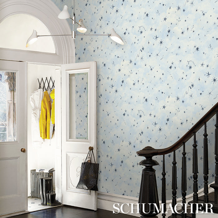 Schumacher Luminaries Clear Blue Wallpaper 5016010