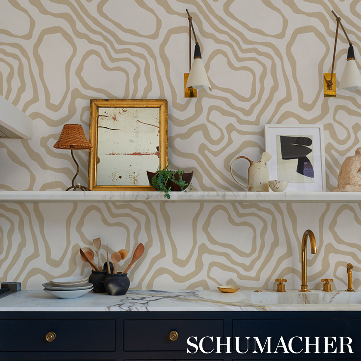 Schumacher Defeo Sand Wallpaper 5016100