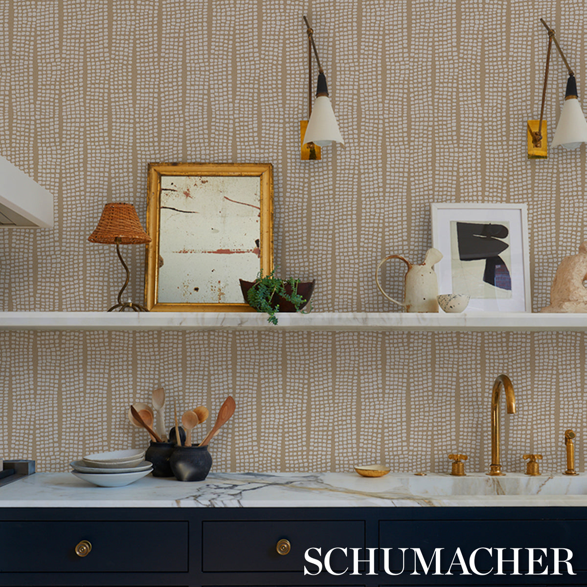 Schumacher Mesa Flax Wallpaper 5016111