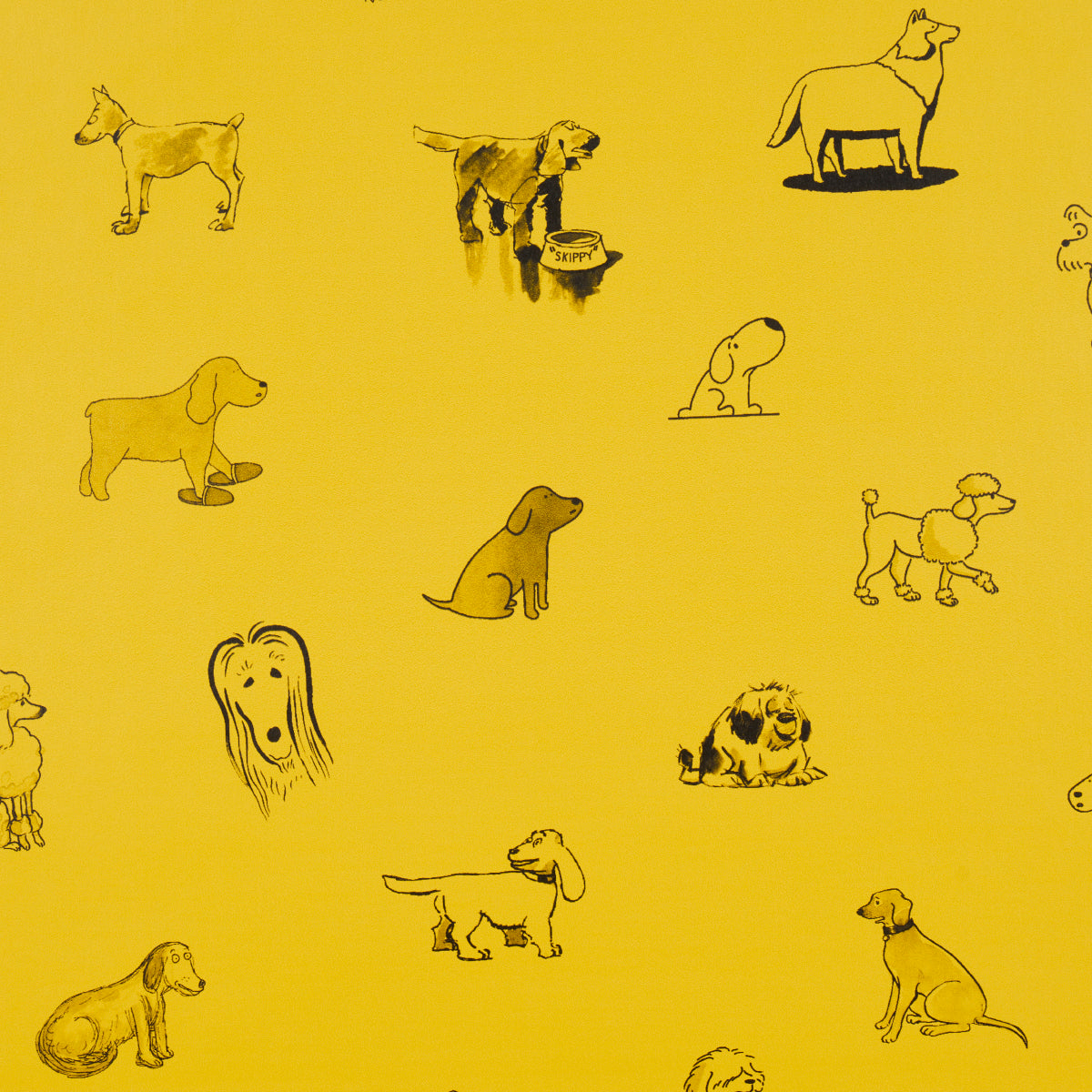 Schumacher Good Dogs Everywhere Taxi-Cab Yellow Wallpaper 5016131