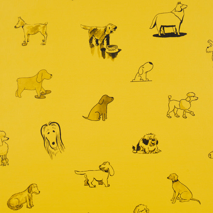 Schumacher Good Dogs Everywhere Taxi-Cab Yellow Wallpaper Sample 5016131