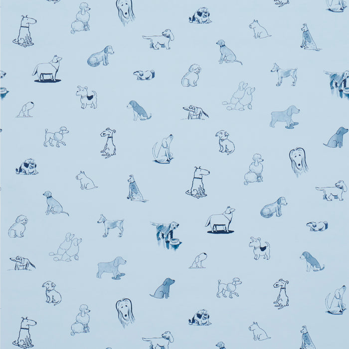 Schumacher Good Dogs Everywhere Sky & Navy Blue Wallpaper 5016132