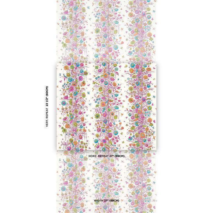 Schumacher Edward Steed's Towers Of Flowers Multicolor Burst Wallpaper 5016140