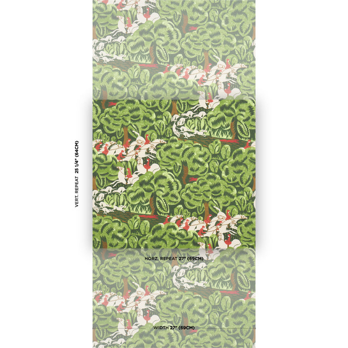 Schumacher Margaret Schloeman's Fox Chase Forest Wallpaper Sample 5016150