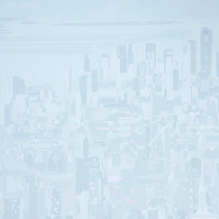 Schumacher Pascal Campion's New York Skyline Blue Wallpaper Sample 5016190