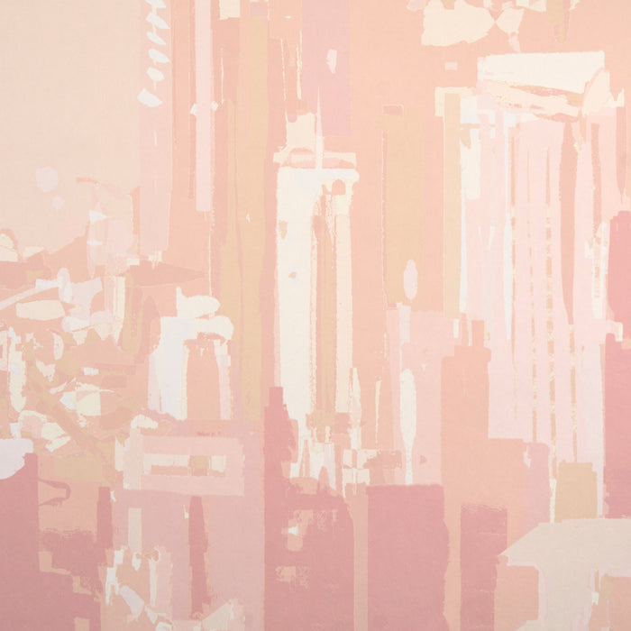 Schumacher Pascal Campion's New York Skyline Blush Wallpaper Sample 5016191