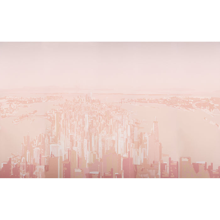 Schumacher Pascal Campion's New York Skyline Blush Wallpaper Sample 5016191