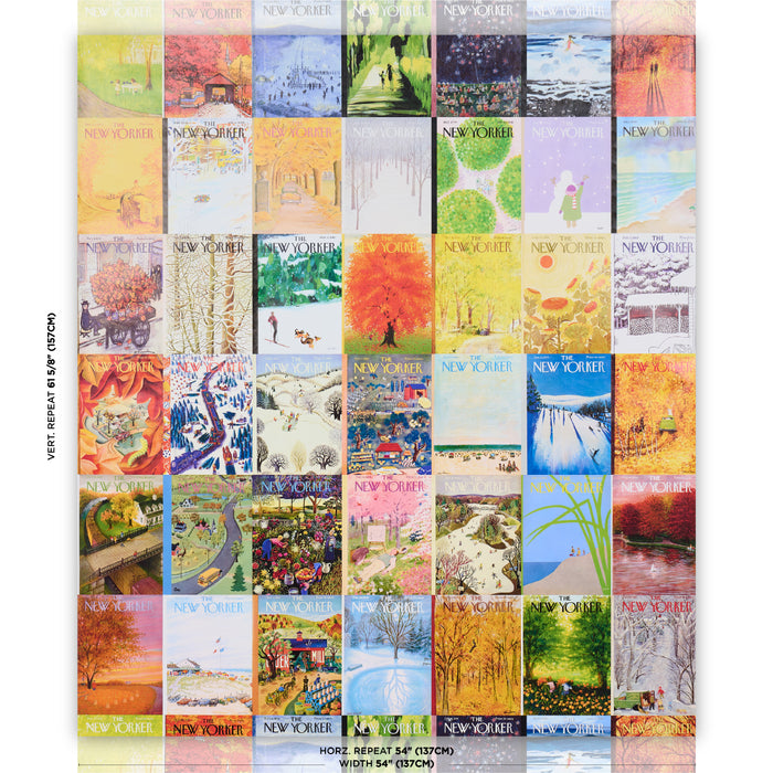 Schumacher The New Yorker Seasonal Covers Multicolor Wallpaper Sample 5016200