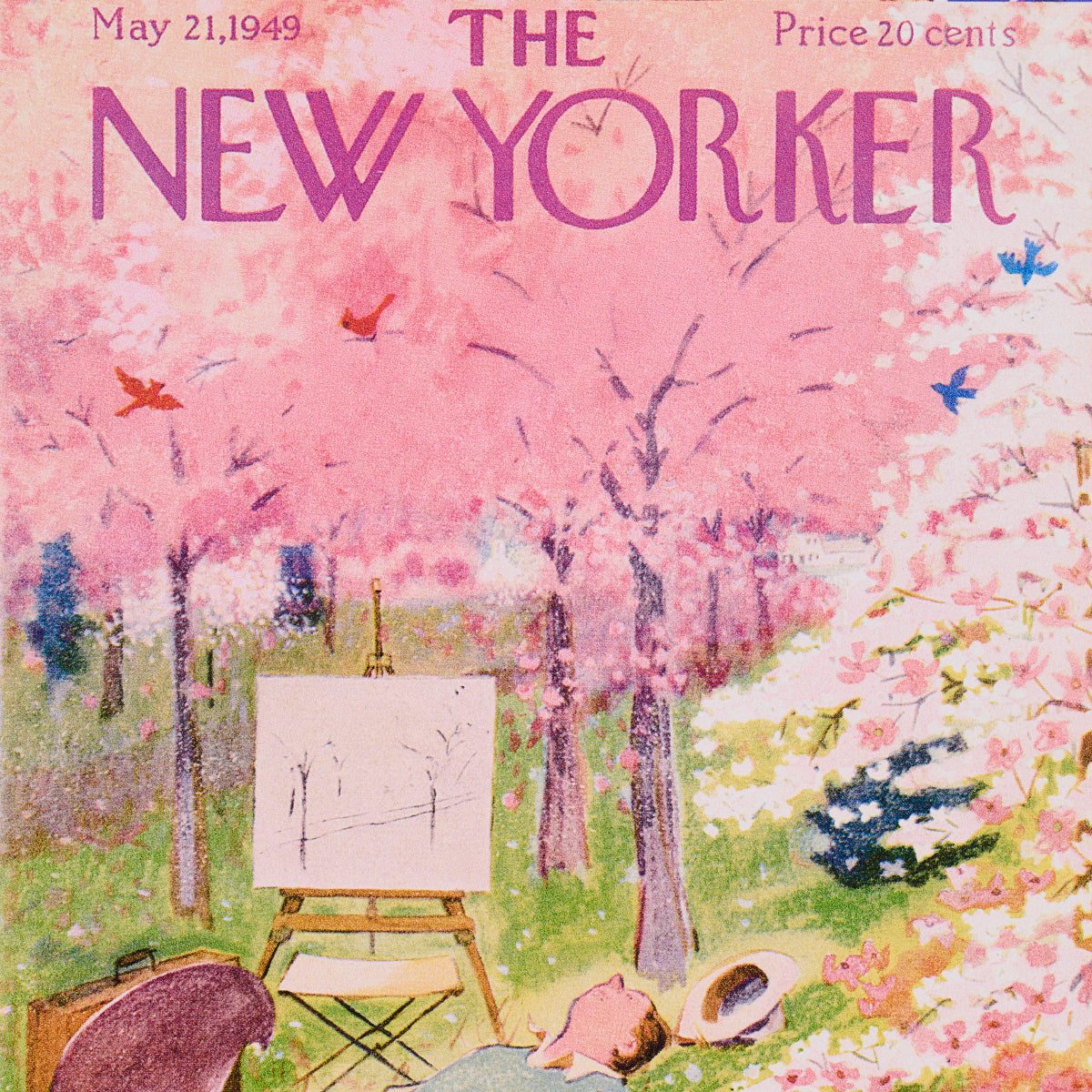 Schumacher The New Yorker Seasonal Covers Multicolor Wallpaper Sample 5016200