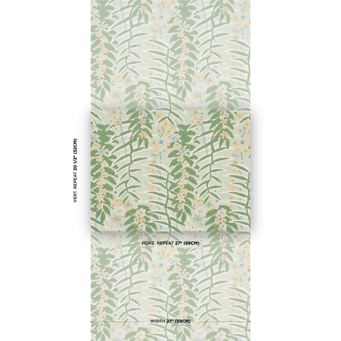 Schumacher Ashbee Botanical Aqua Wallpaper 5016250