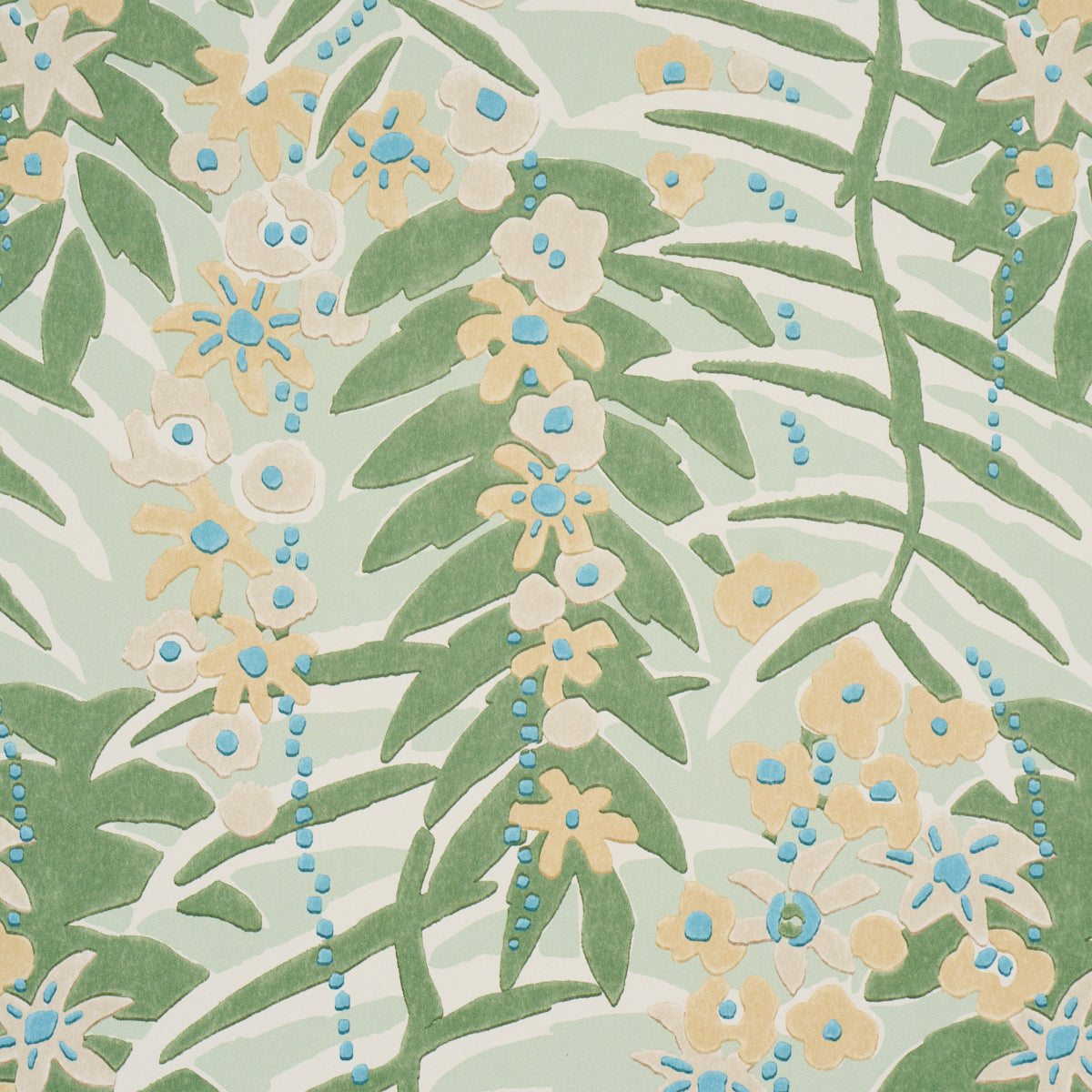 Schumacher Ashbee Botanical Aqua Wallpaper 5016250