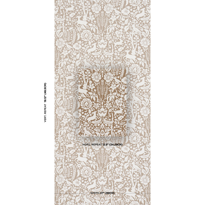 Schumacher Deerfield Mocha Wallpaper 5016260