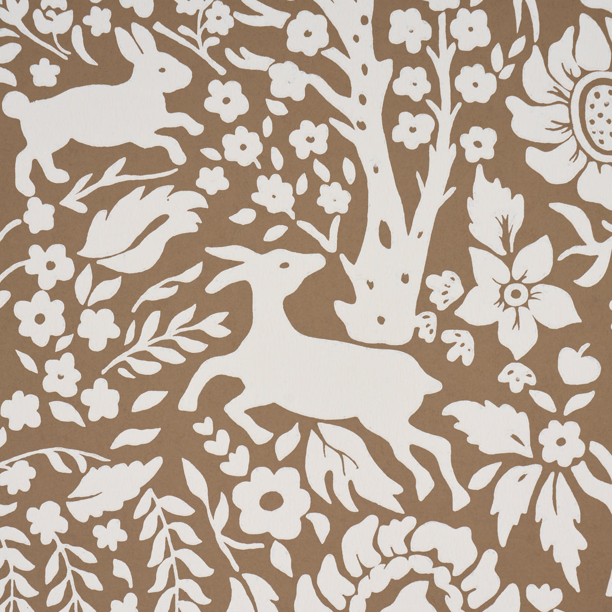 Schumacher Deerfield Mocha Wallpaper Sample 5016260