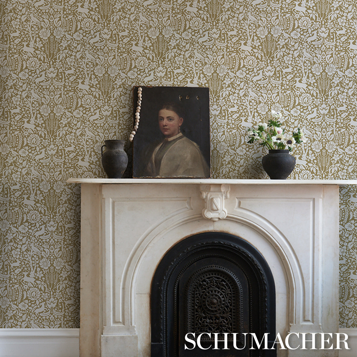 Schumacher Deerfield Moss Wallpaper 5016261