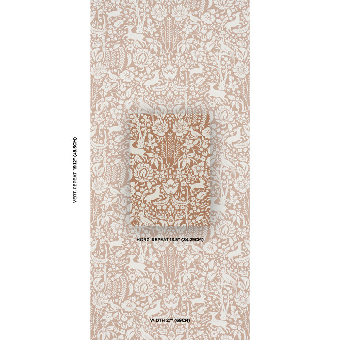 Schumacher Deerfield Spice Wallpaper Sample 5016262