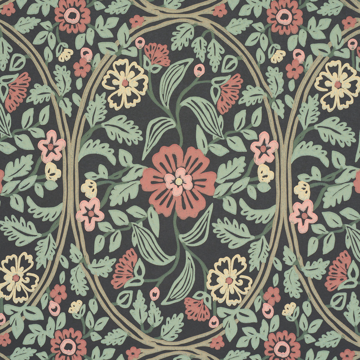 Schumacher Garden Guild Midnight Wallpaper 5016270