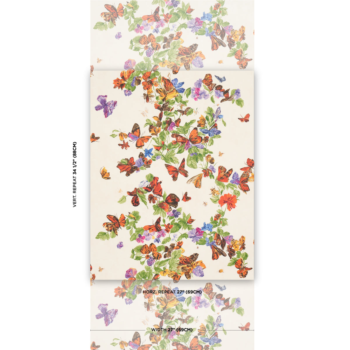 Schumacher Pyne Butterfly Monarch Orange Wallpaper 5016380