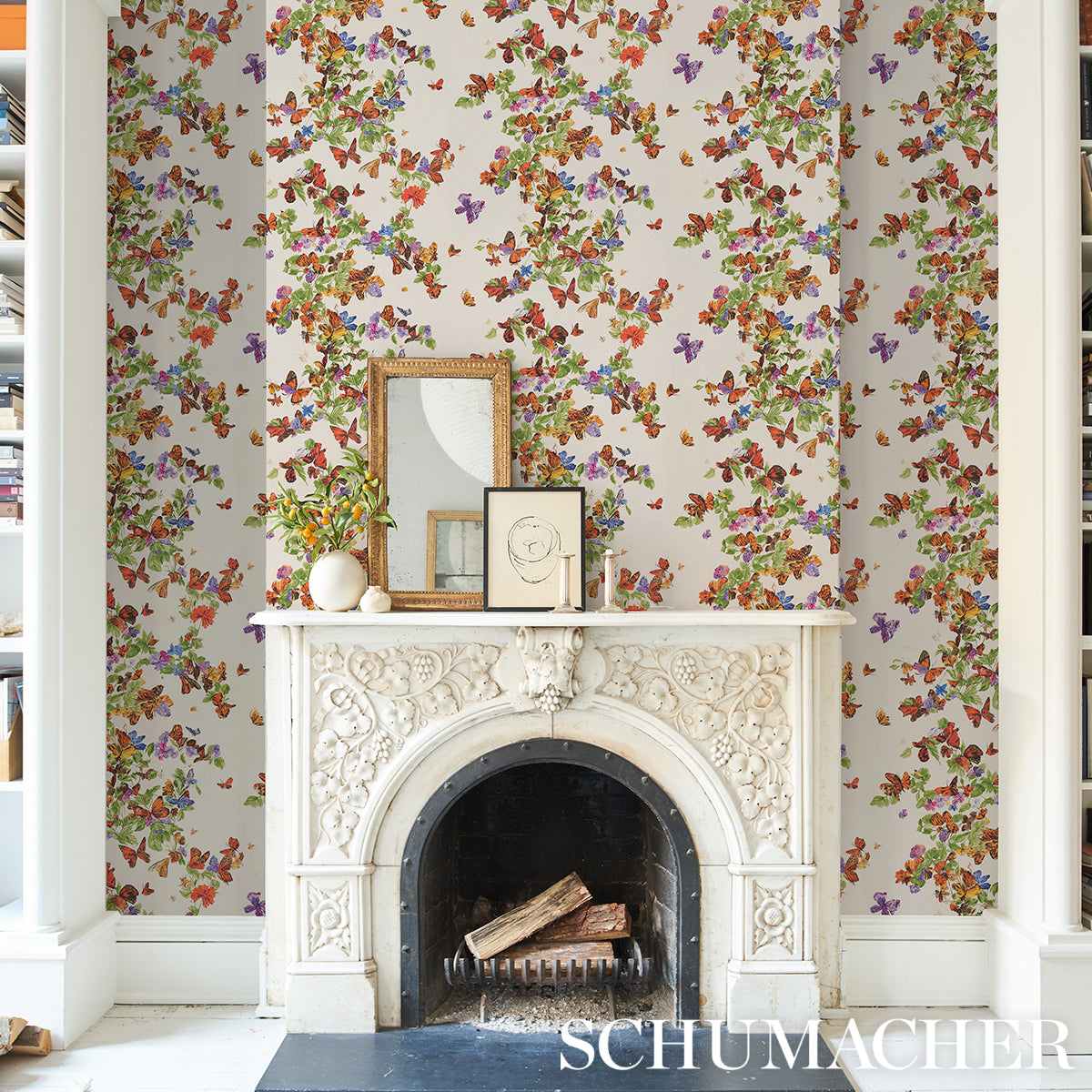 Schumacher Pyne Butterfly Monarch Orange Wallpaper 5016380