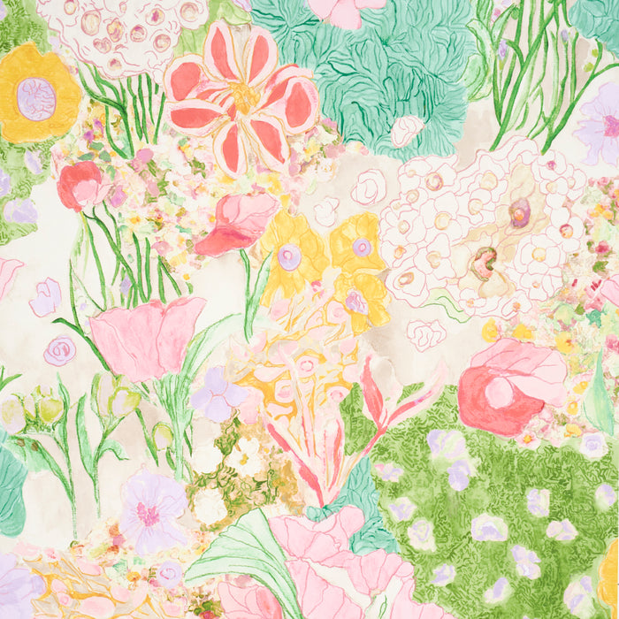 Schumacher Frank's Garden Pink & Green Wallpaper 5016421