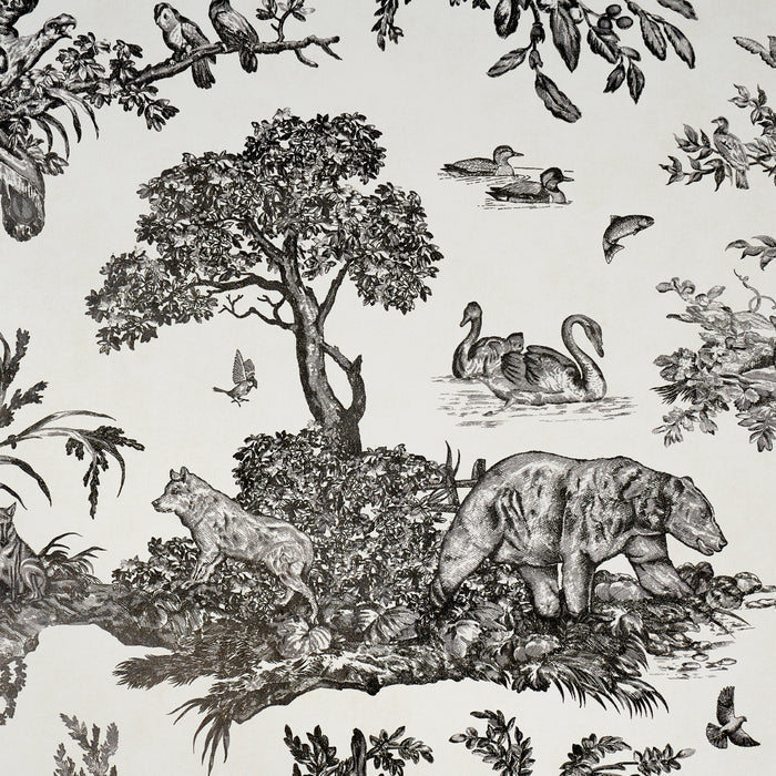 Schumacher Western Toile Carbon Wallpaper 5016440