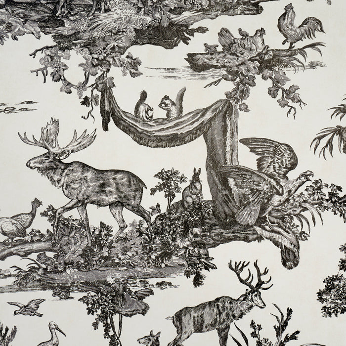 Schumacher Western Toile Carbon Wallpaper Sample 5016440