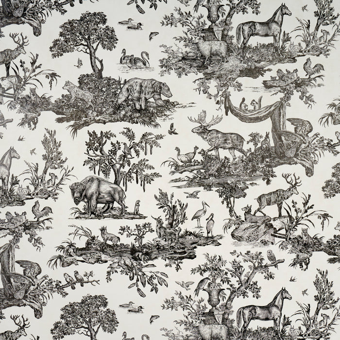 Schumacher Western Toile Carbon Wallpaper 5016440