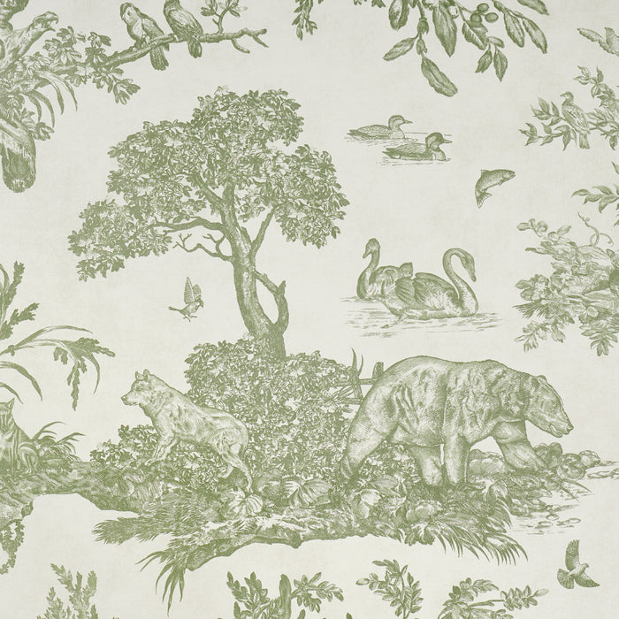 Schumacher Western Toile Olive Wallpaper 5016441