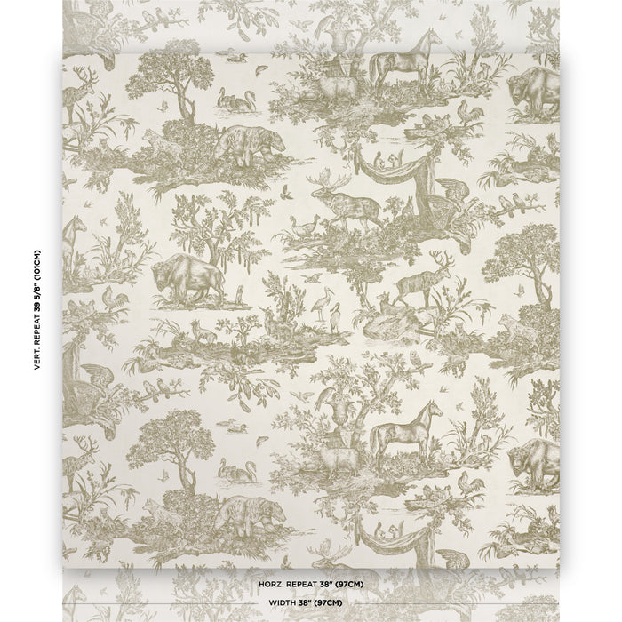 Schumacher Western Toile Stone Wallpaper 5016442