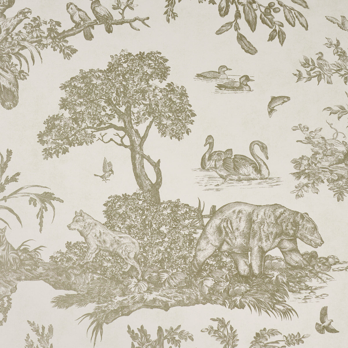 Schumacher Western Toile Stone Wallpaper Sample 5016442