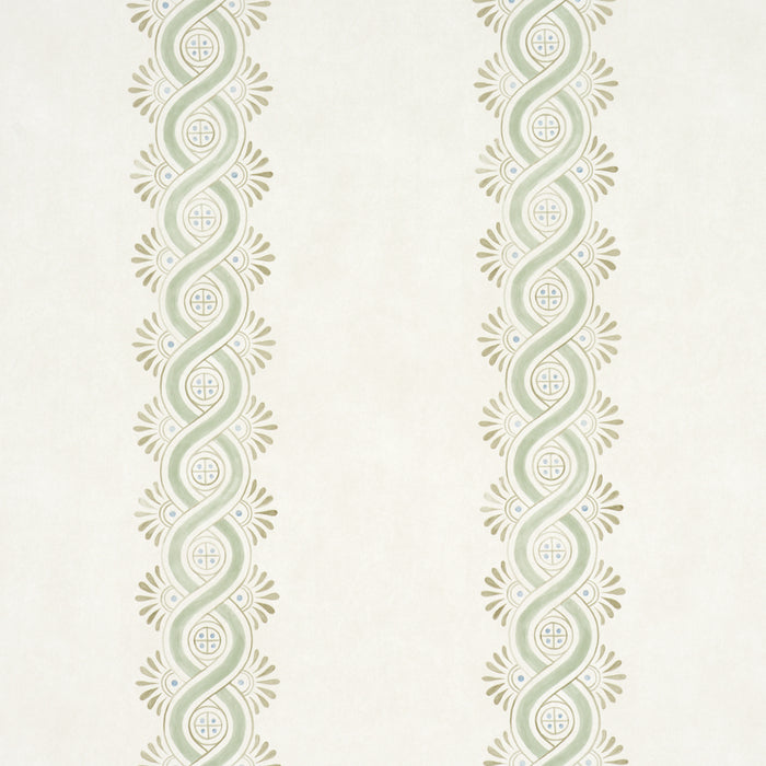 Schumacher Leonidis Stripe Green Wallpaper 5016461