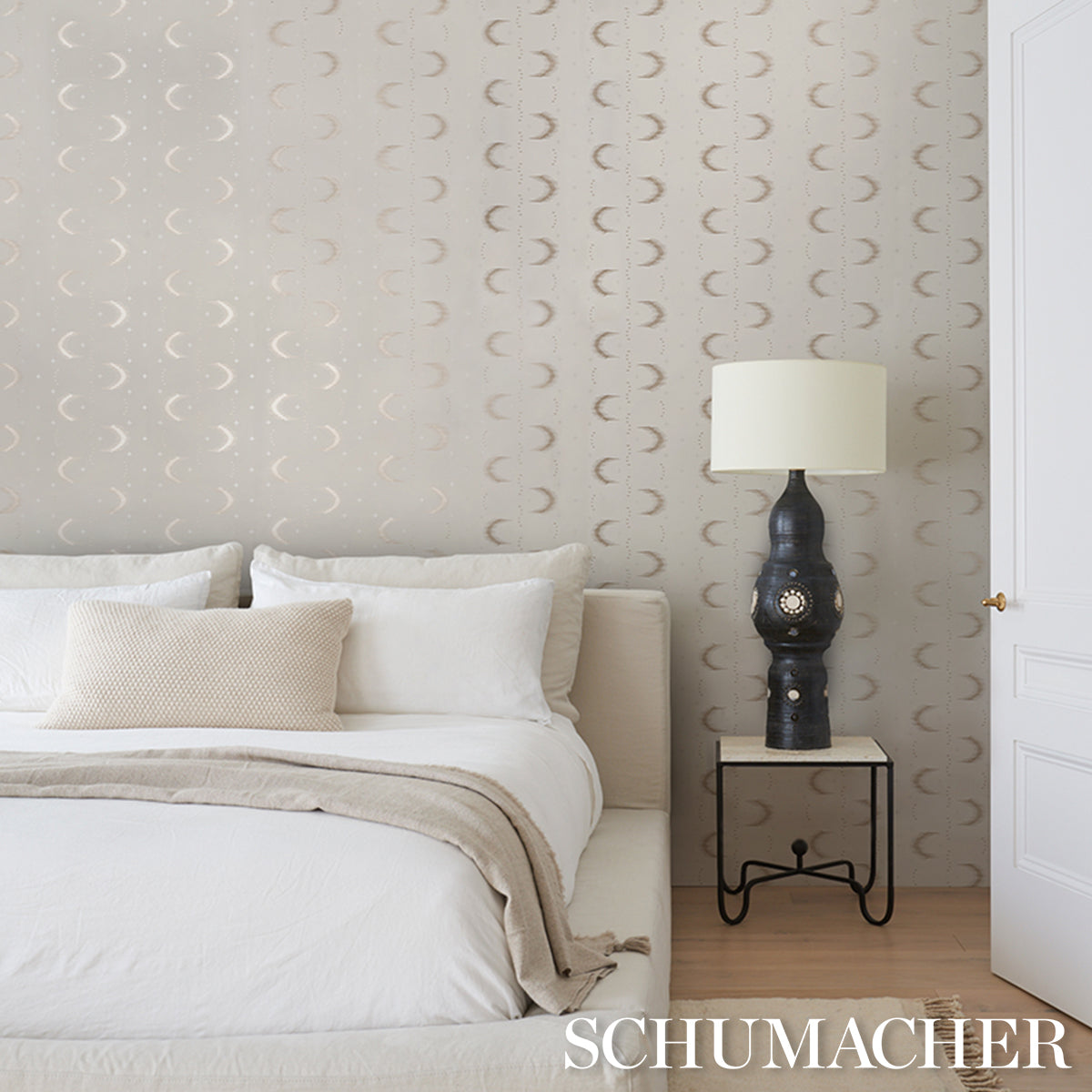 Schumacher Aristelle Warm Silver Wallpaper 5016470