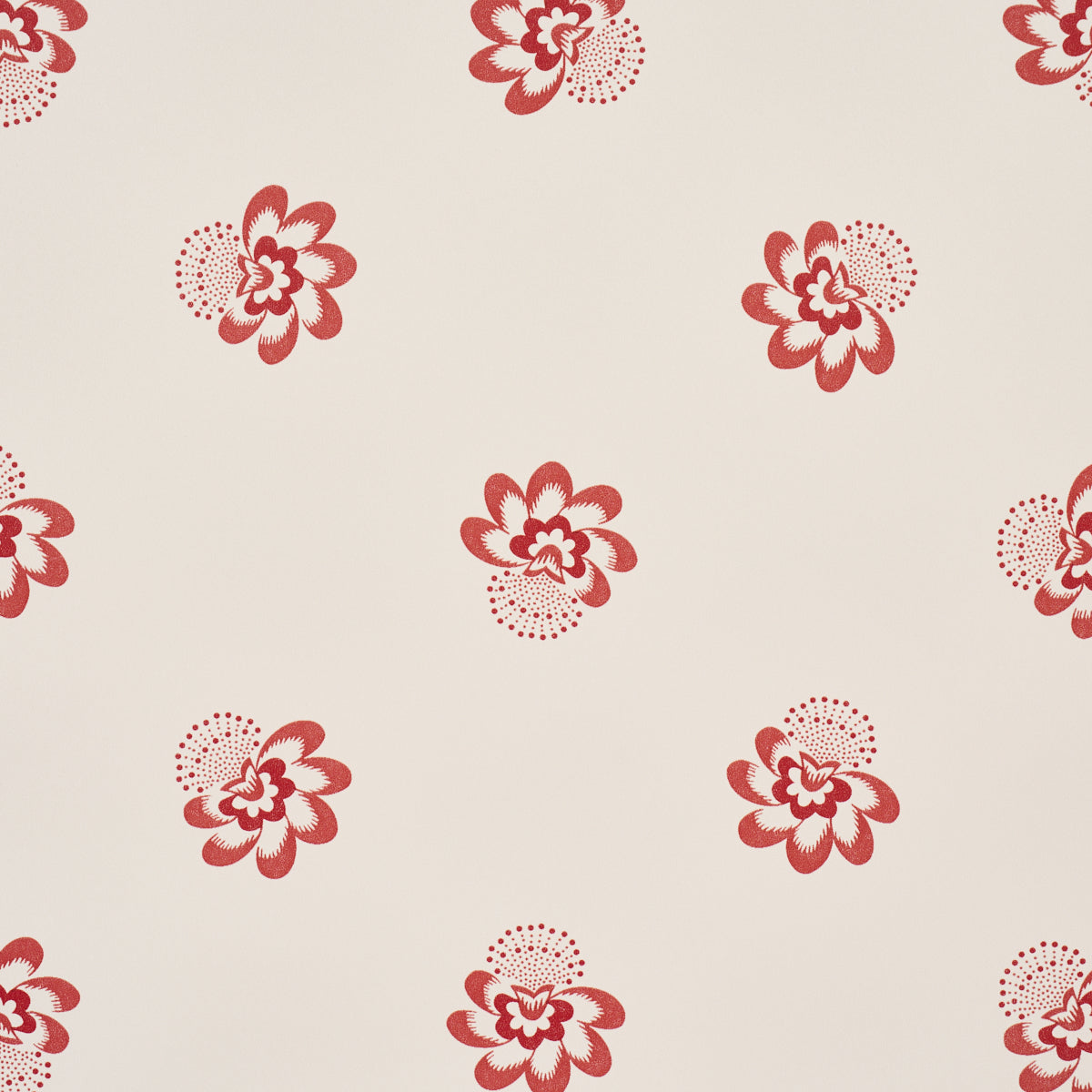 Schumacher Auclair Floral Red Wallpaper 5016480