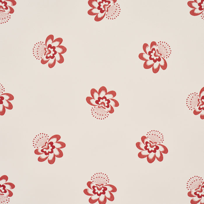 Schumacher Auclair Floral Red Wallpaper 5016480