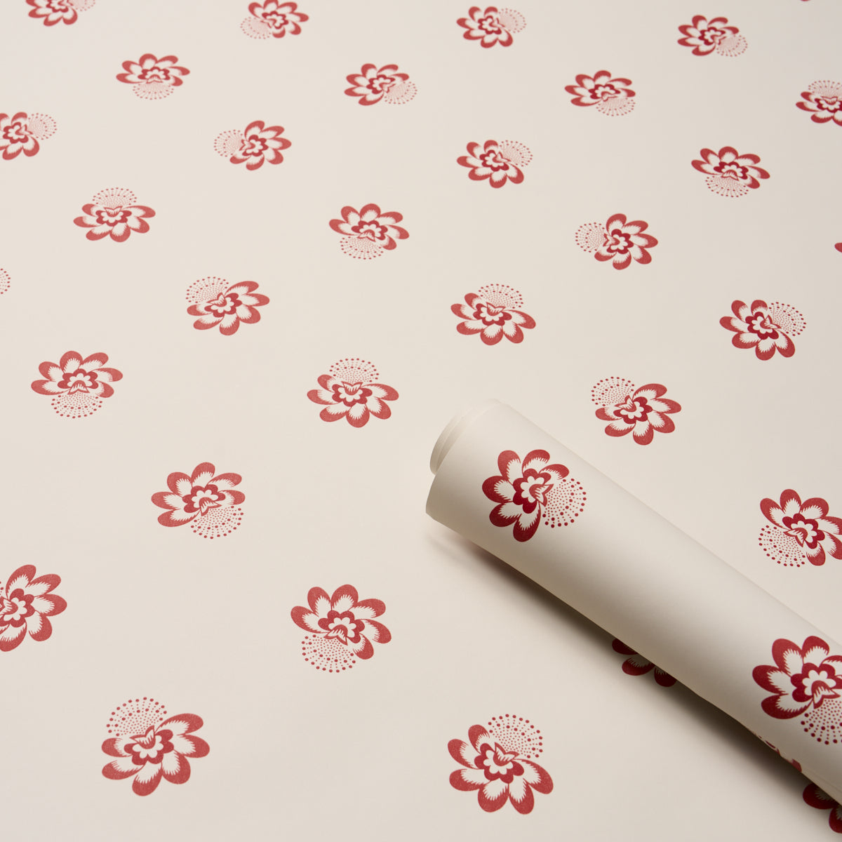 Schumacher Auclair Floral Red Wallpaper 5016480