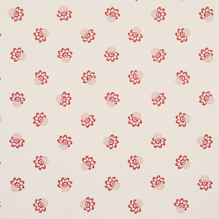 Schumacher Auclair Floral Red Wallpaper 5016480