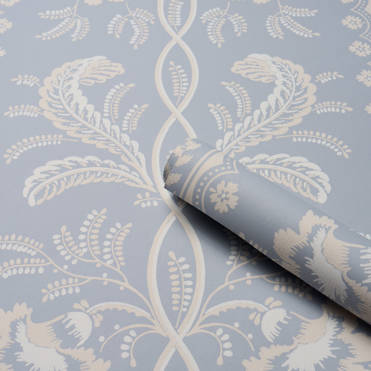 Schumacher Bell Flowers Light Blue Wallpaper 5016490