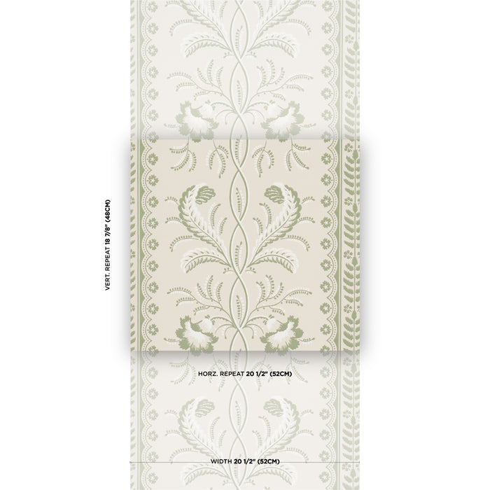 Schumacher Bell Flowers Green Wallpaper 5016491