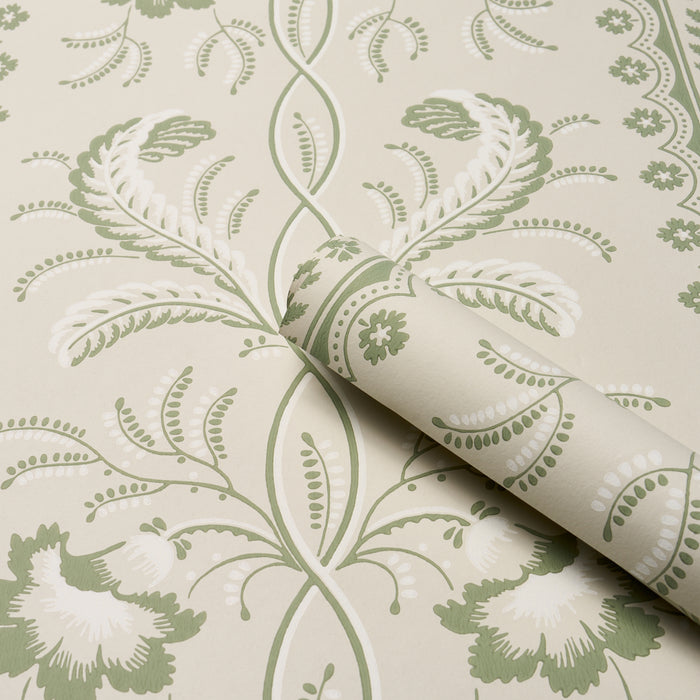 Schumacher Bell Flowers Green Wallpaper 5016491