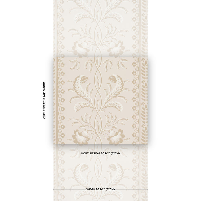 Schumacher Bell Flowers Neutral Wallpaper 5016492